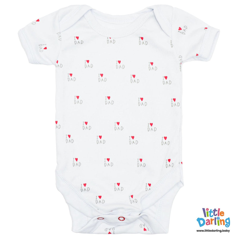 Baby Bodysuits Short Sleeves Pk Of 3 I Love Dad | Little Darling - Zubaidas Mothershop