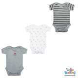 Baby Bodysuits Short Sleeves Pk Of 3 I Love Dad | Little Darling - Zubaidas Mothershop