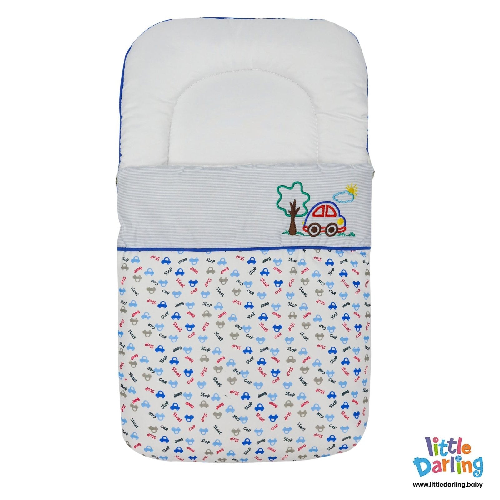 Baby Carry Nest Car Print White | Little Darling - Zubaidas Mothershop