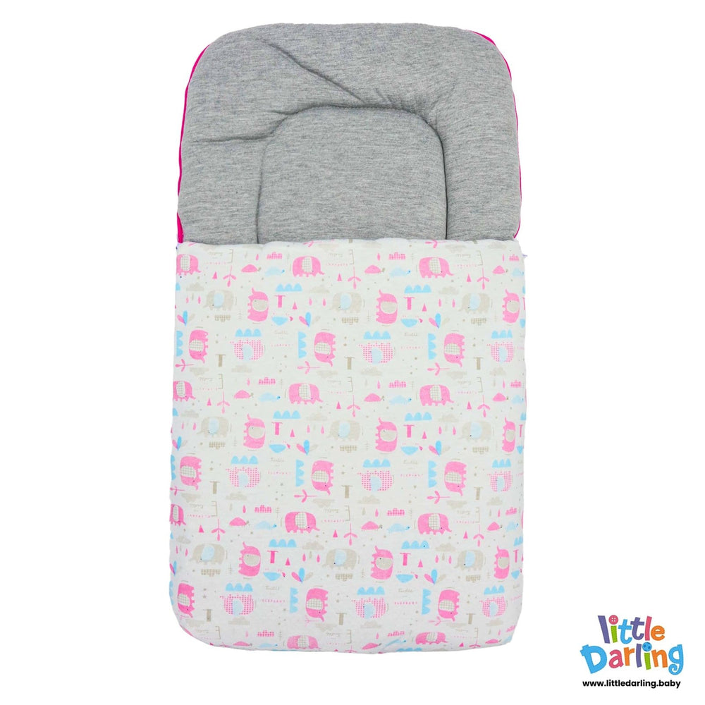 Baby Carry nest Cute Elephant & Turtle Grey Color | Little Darling - Zubaidas Mothershop