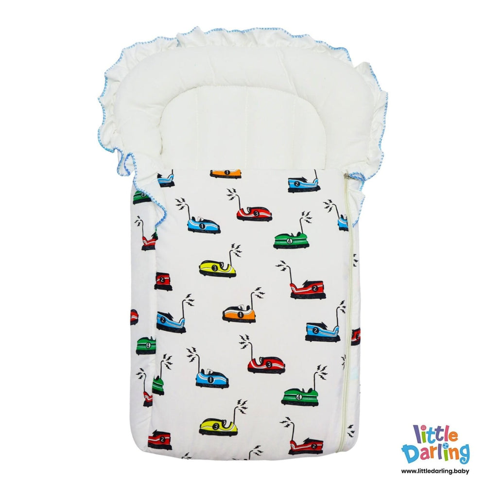 Baby Carry nest Frill Electric Car Print | Little Darling - Zubaidas Mothershop