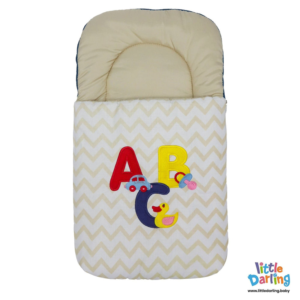 Baby Carry Nest Plain ABC Embroidery | Little Darling - Zubaidas Mothershop