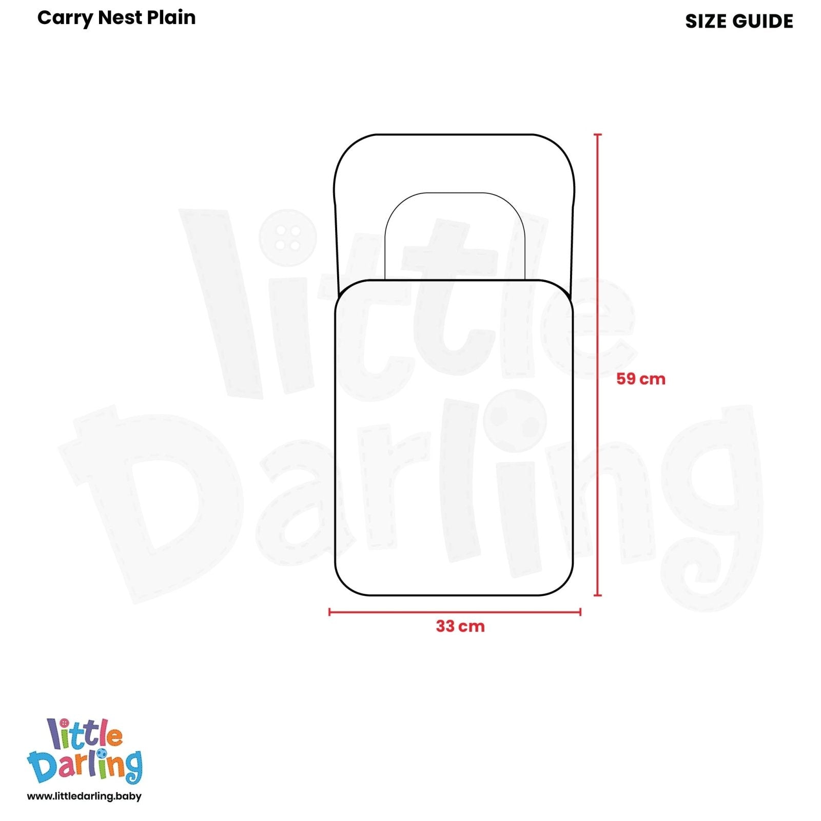 Baby Carry Nest Plain Cream Color by Little Darling