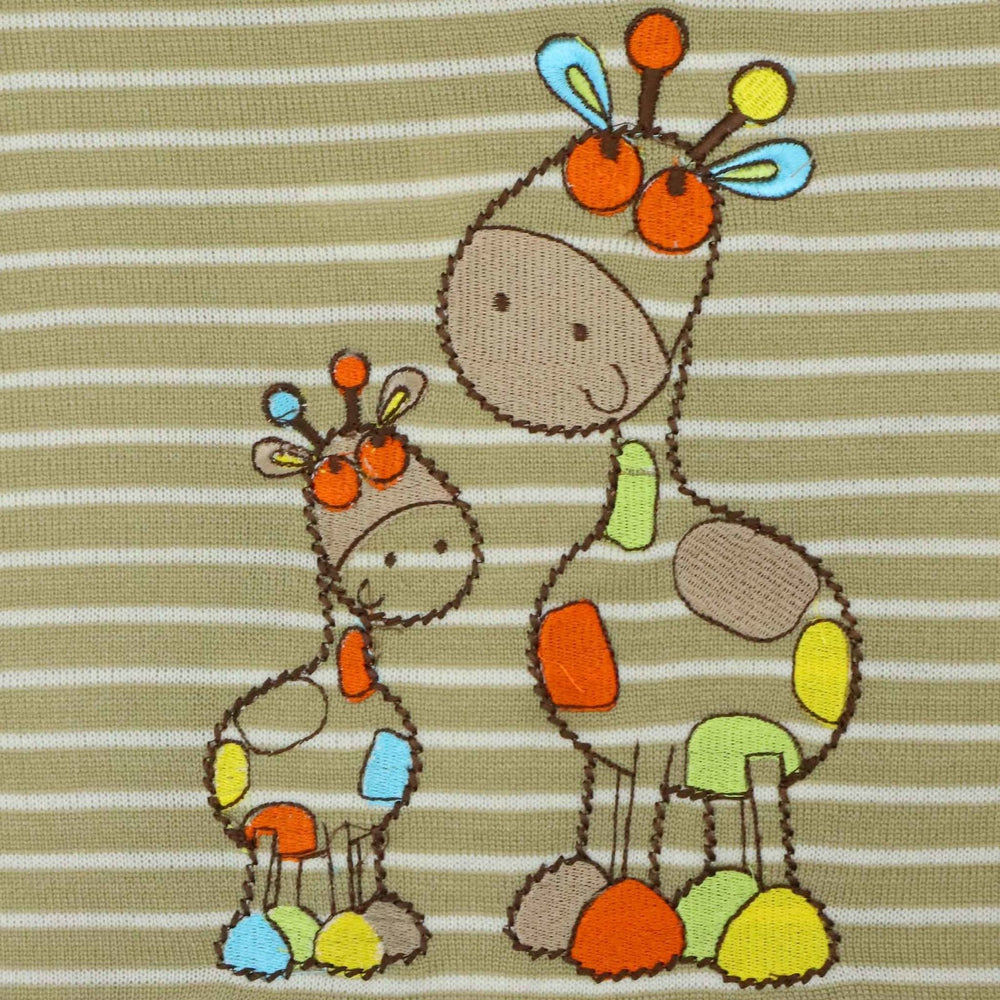 Baby Carry Nest Stripes Giraffe Embroidery | Little Darling - Zubaidas Mothershop