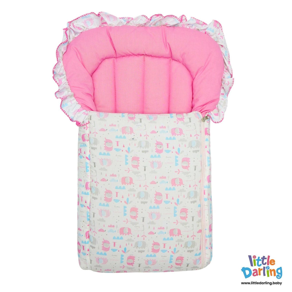 Baby Carrynest Frill Cute Elephent & Turtle | Little Darling - Zubaidas Mothershop