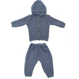 Baby Hooded Woolen Suit Navy Blue | Little Darling - Zubaidas Mothershop