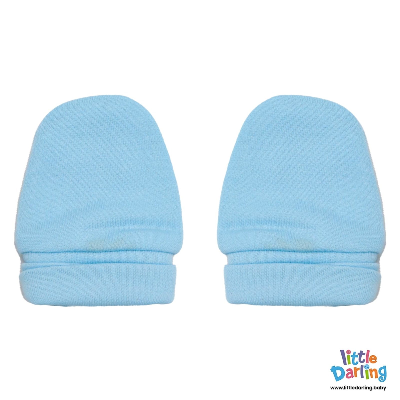 Baby Mittens Pair Pk Of 2 Blue color by Little Darling