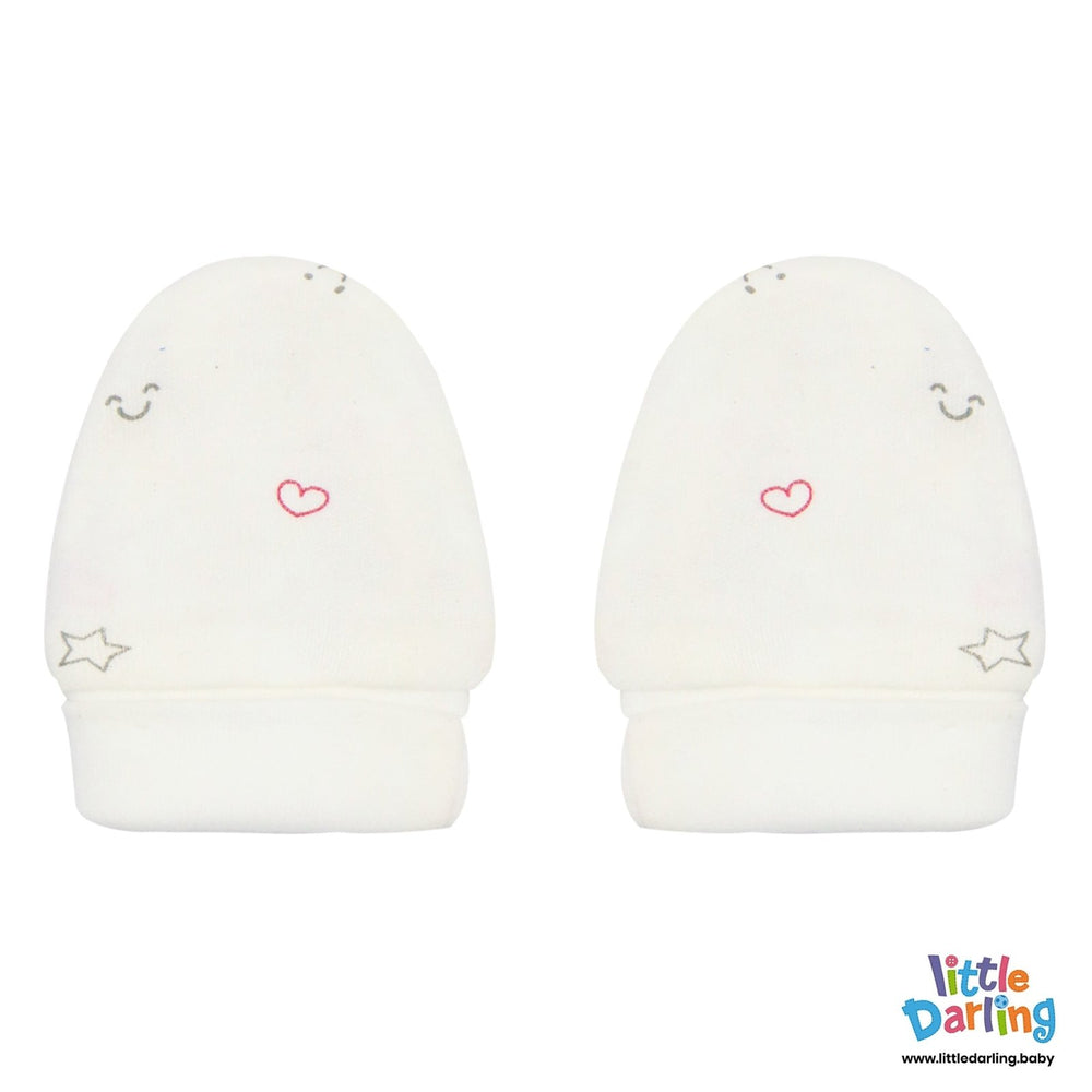 Baby Mittens Pair Pk Of 2 Boat Print | Little Darling - Zubaidas Mothershop