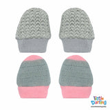 Baby Mittens Pair Pk Of 2 Gray Color | Little Darling - Zubaidas Mothershop