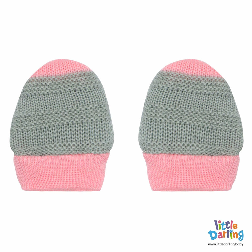 Baby Mittens Pair Pk Of 2 Gray Color | Little Darling - Zubaidas Mothershop