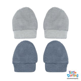Baby Mittens Pair Pk Of 2 Grey Color | Little Darling - Zubaidas Mothershop