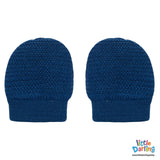 Baby Mittens Pair Pk Of 2 Navy Blue Color | Little Darling - Zubaidas Mothershop