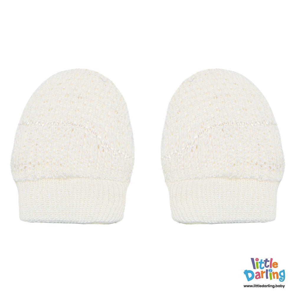 Baby Mittens Pair Pk Of 2 Orange color | Little Darling - Zubaidas Mothershop