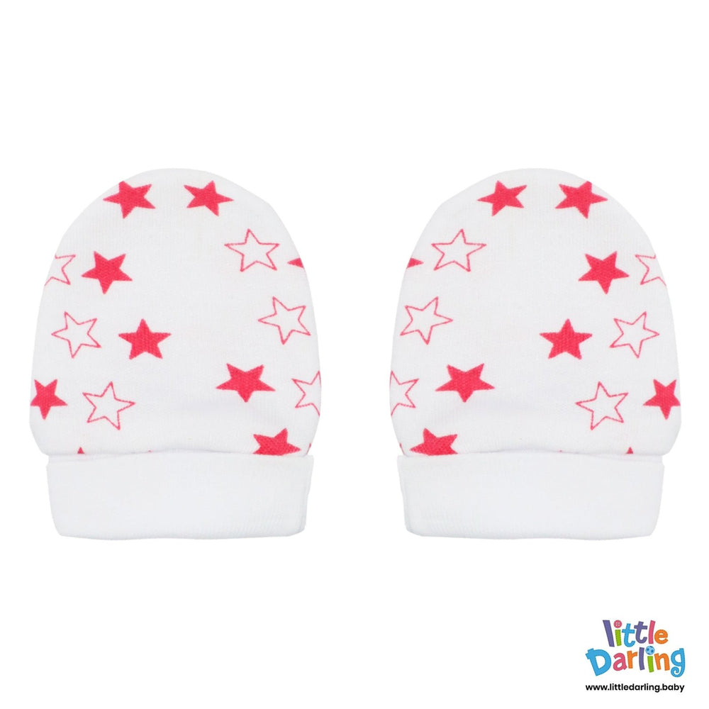 Baby Mittens Pair Pk Of 2 Red Star | Little Darling - Zubaidas Mothershop