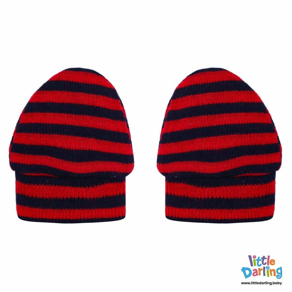 Baby Mittens Pair Pk Of 2 Yellow Stripes | Little Darling - Zubaidas Mothershop