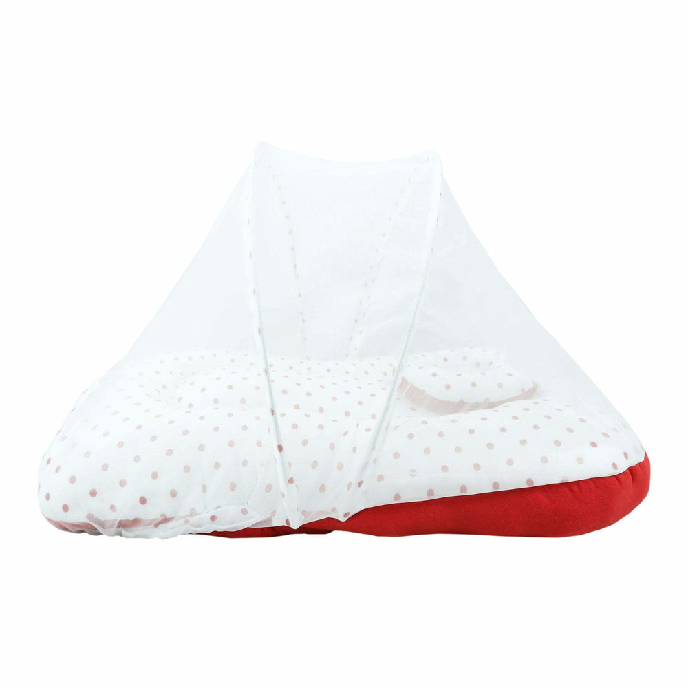 Baby Net Gadda Set Red Dots 2 Pcs | Little Darling - Zubaidas Mothershop