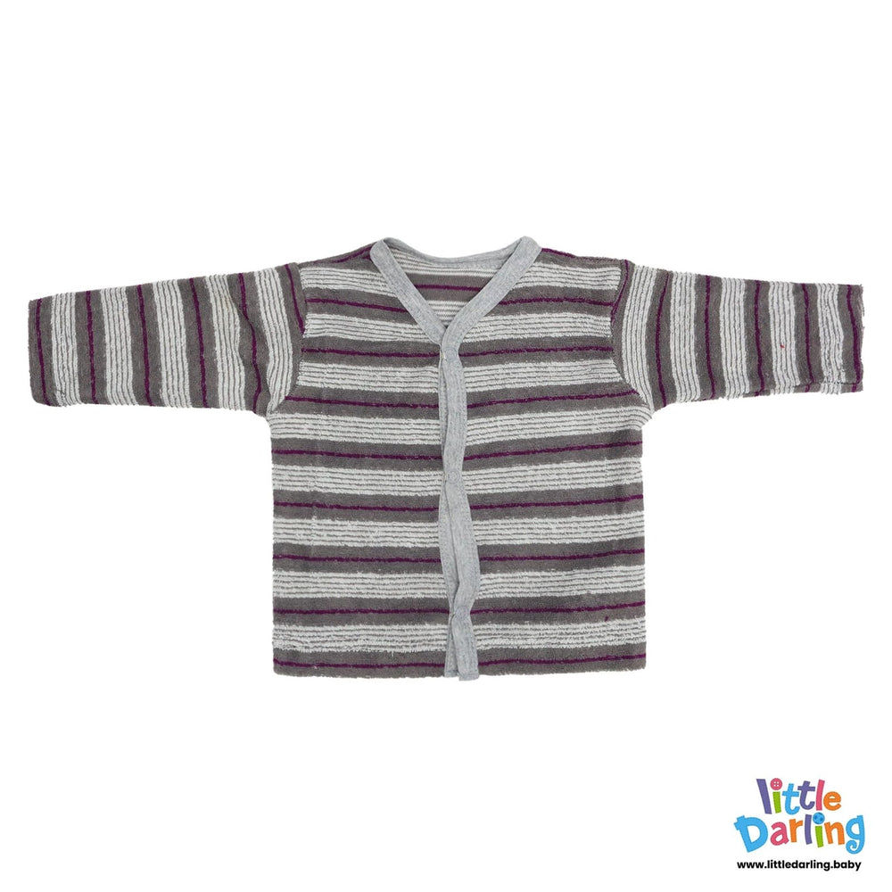 Baby Night Suit Grey Stripes | Little Darling - Zubaidas Mothershop