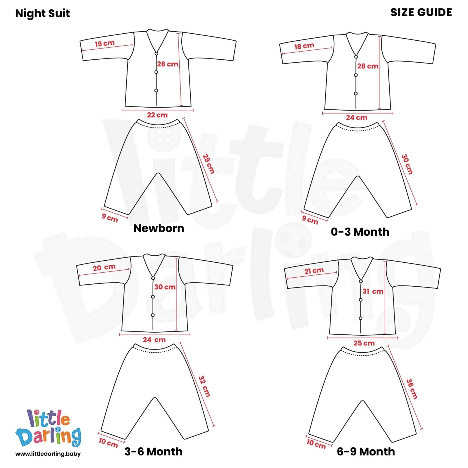 Baby Night Suit I Love Mummy Daddy by Little Darling