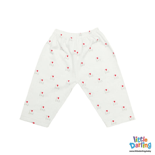 Baby Pajama Set White I Love Dad | Little Darling - Zubaidas Mothershop