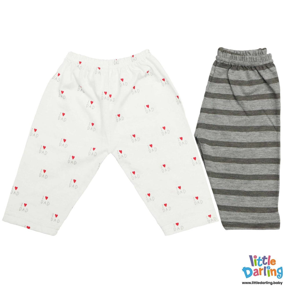 Baby Pajama Set White I Love Dad | Little Darling - Zubaidas Mothershop