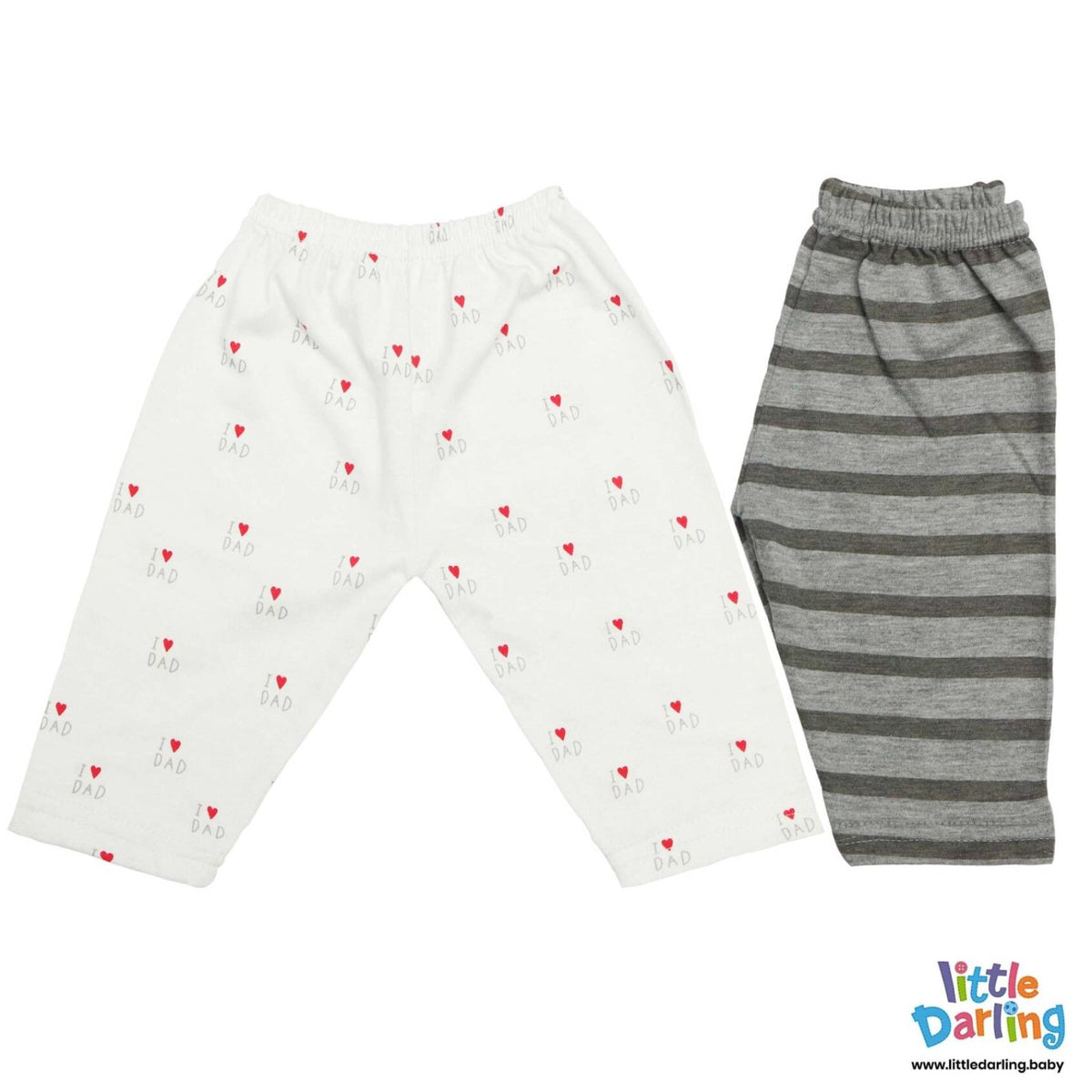 Baby Pajama Set White I Love Dad | Little Darling - Zubaidas Mothershop