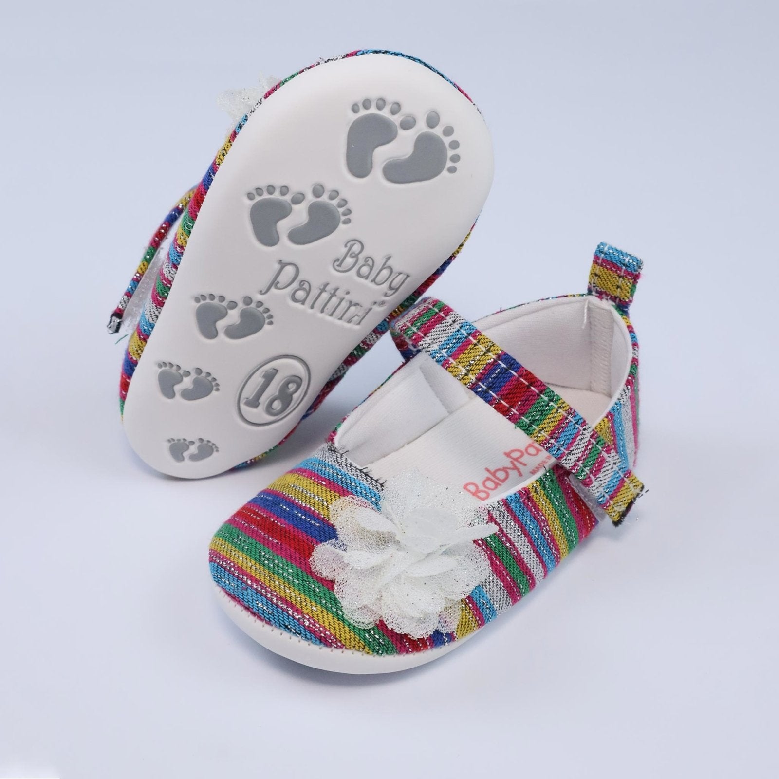 Baby Shoes Blue Lining Print | Baby Pattini - Zubaidas Mothershop
