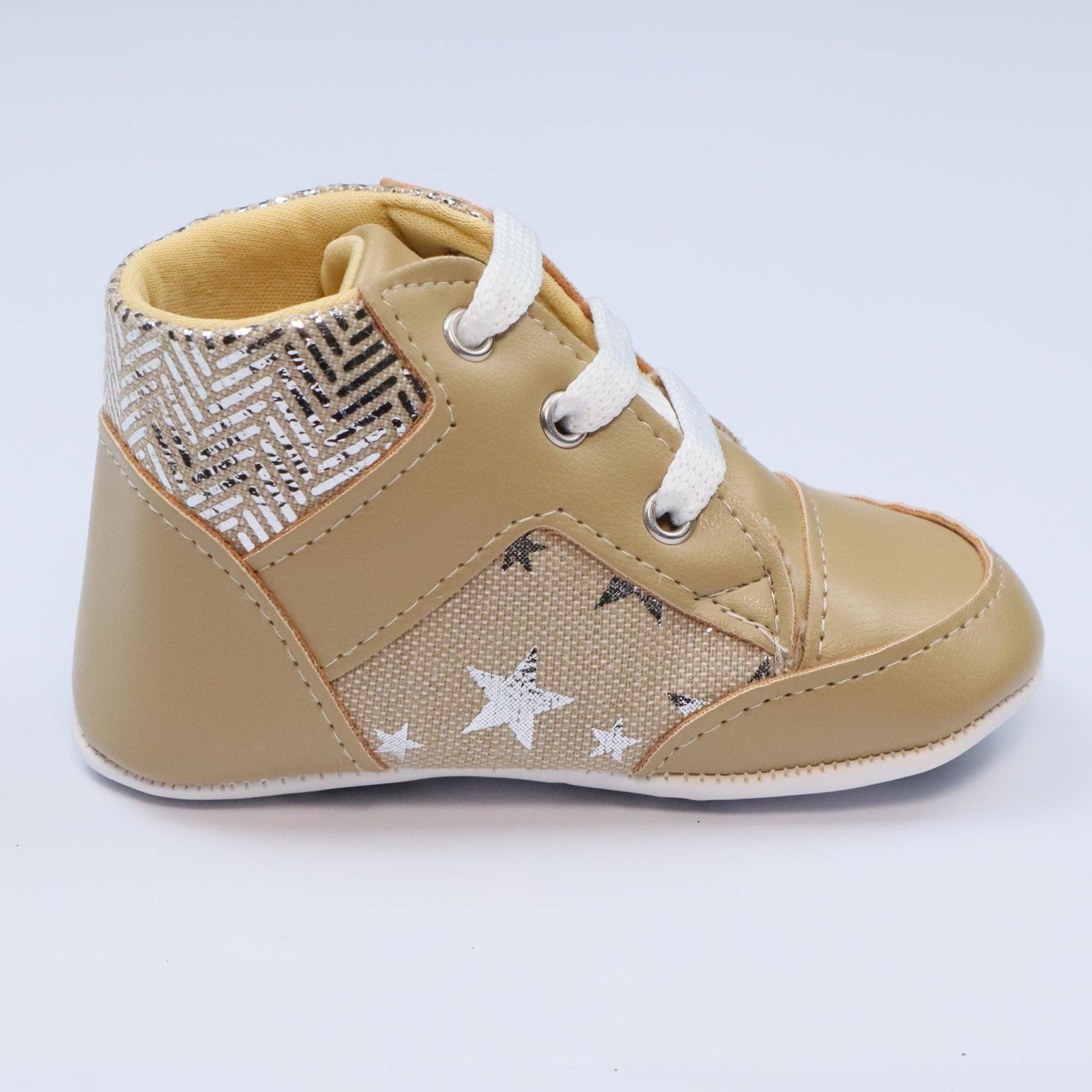 Baby Shoes Brown Color With Stars by Baby Pattini