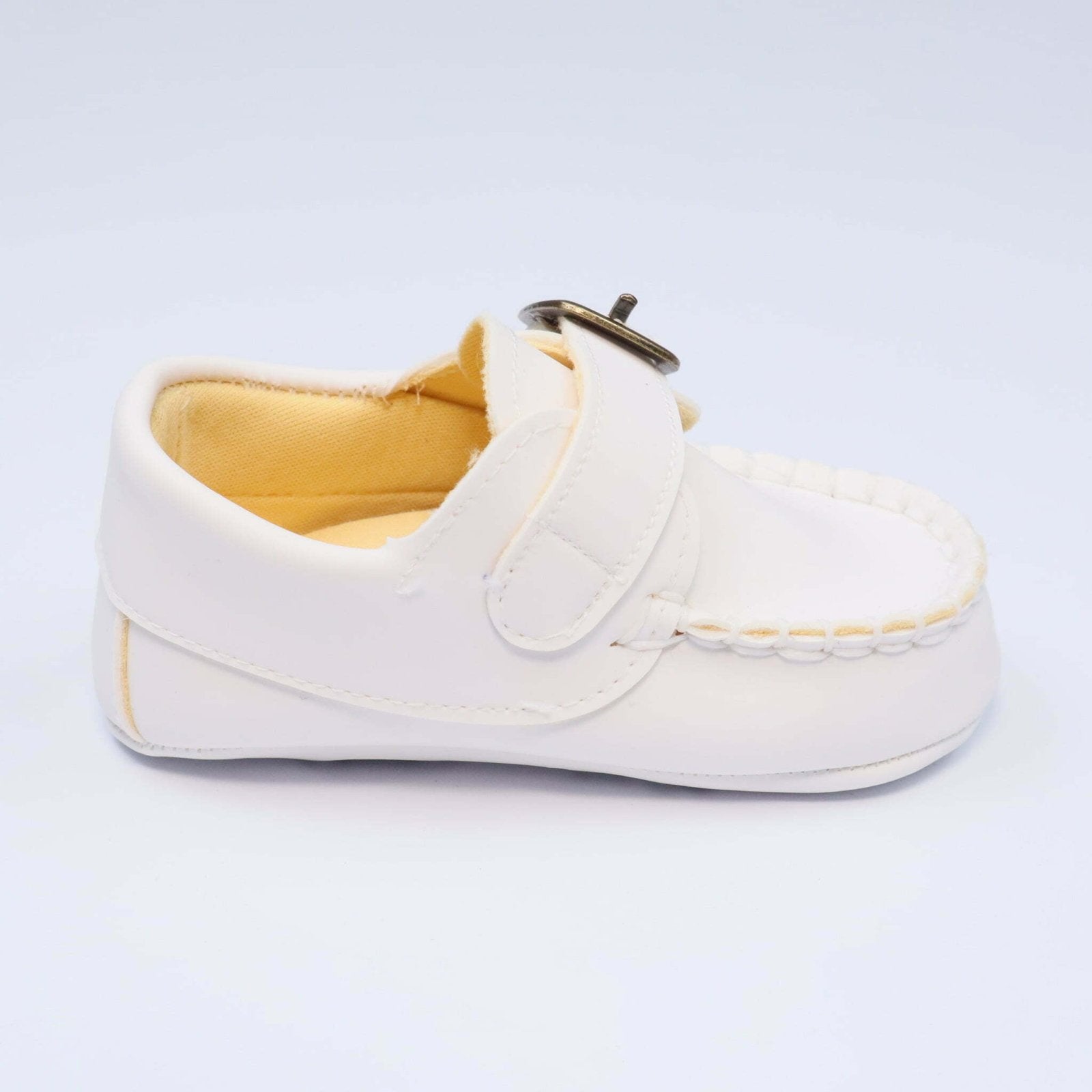 Baby Shoes Casual White With Buckle by Baby Pattini