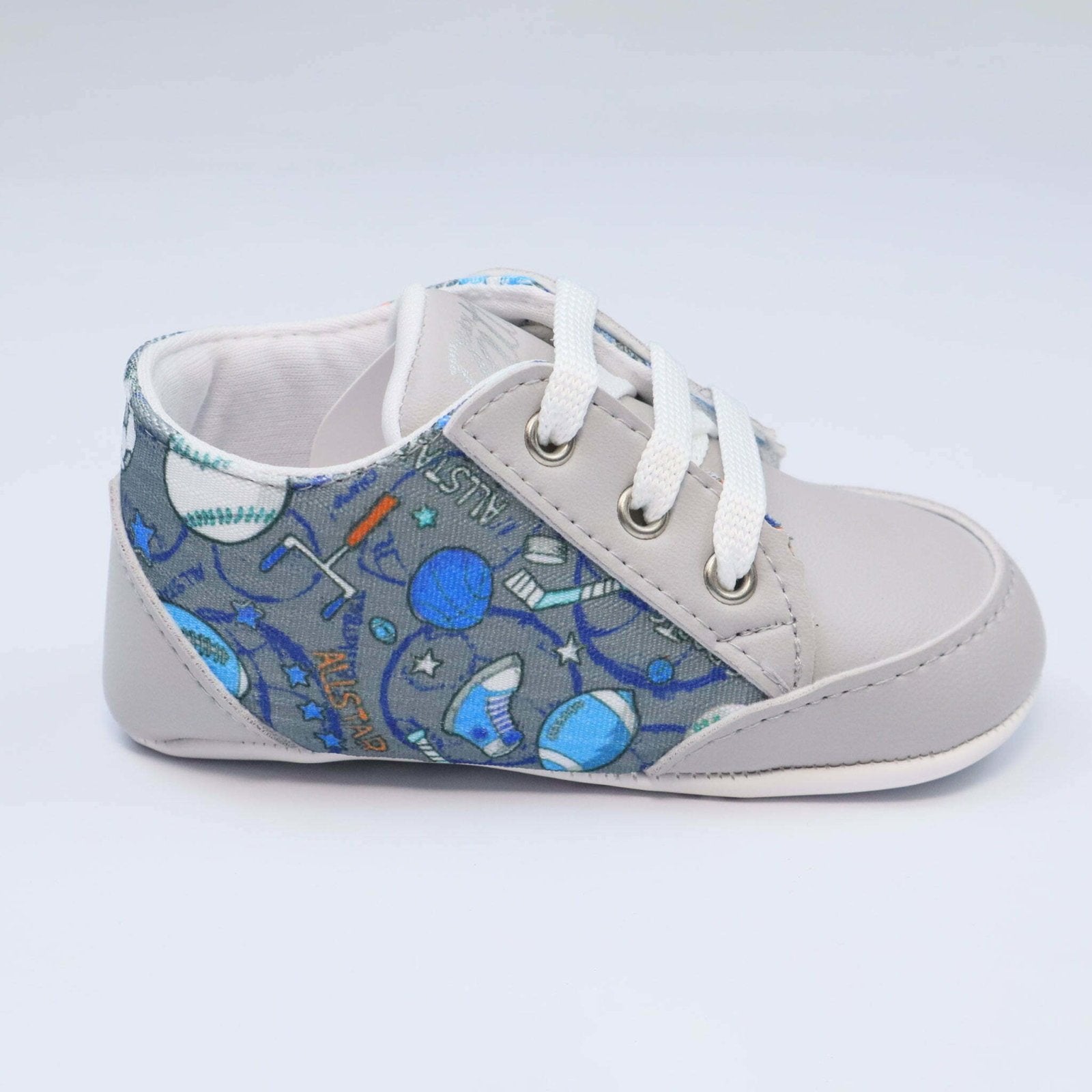Baby Shoes Gray Sports Print by Baby Pattini