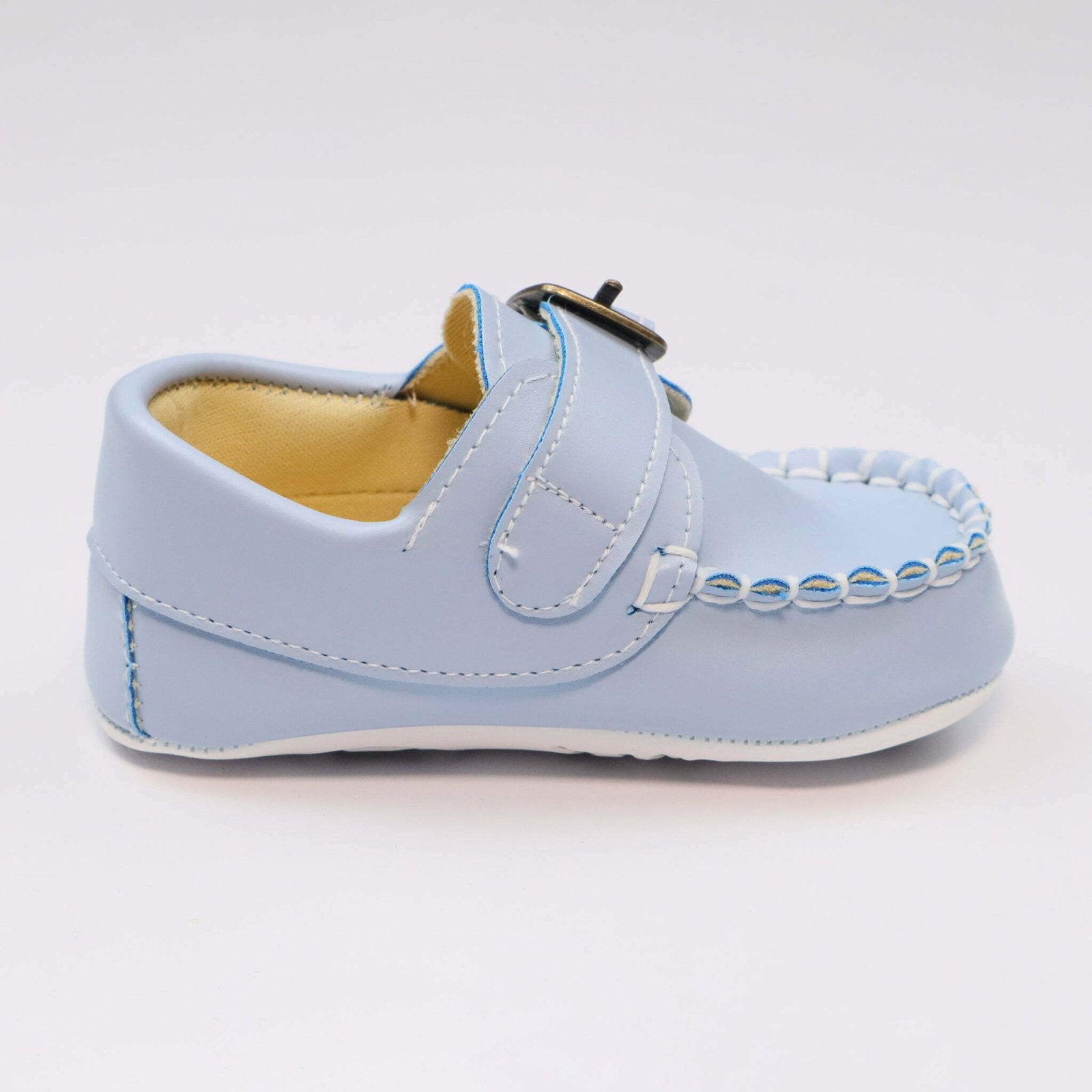 Baby Shoes Light Blue With Buckle by Baby Pattini