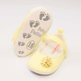 Baby Shoes Light Yellow Color With Flower | Baby Pattini - Zubaidas Mothershop