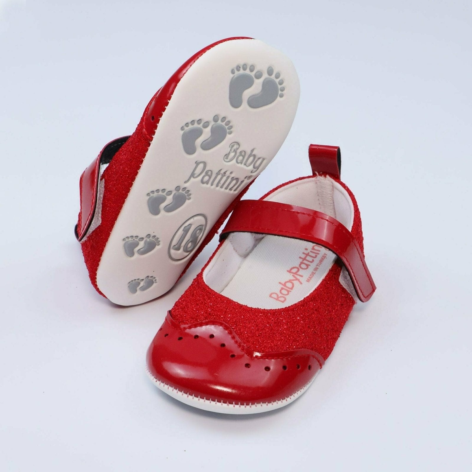 Baby Shoes Red Color With Glitter | Baby Pattini - Zubaidas Mothershop