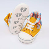 Baby Shoes Yellow Color Check Print | Baby Pattini - Zubaidas Mothershop