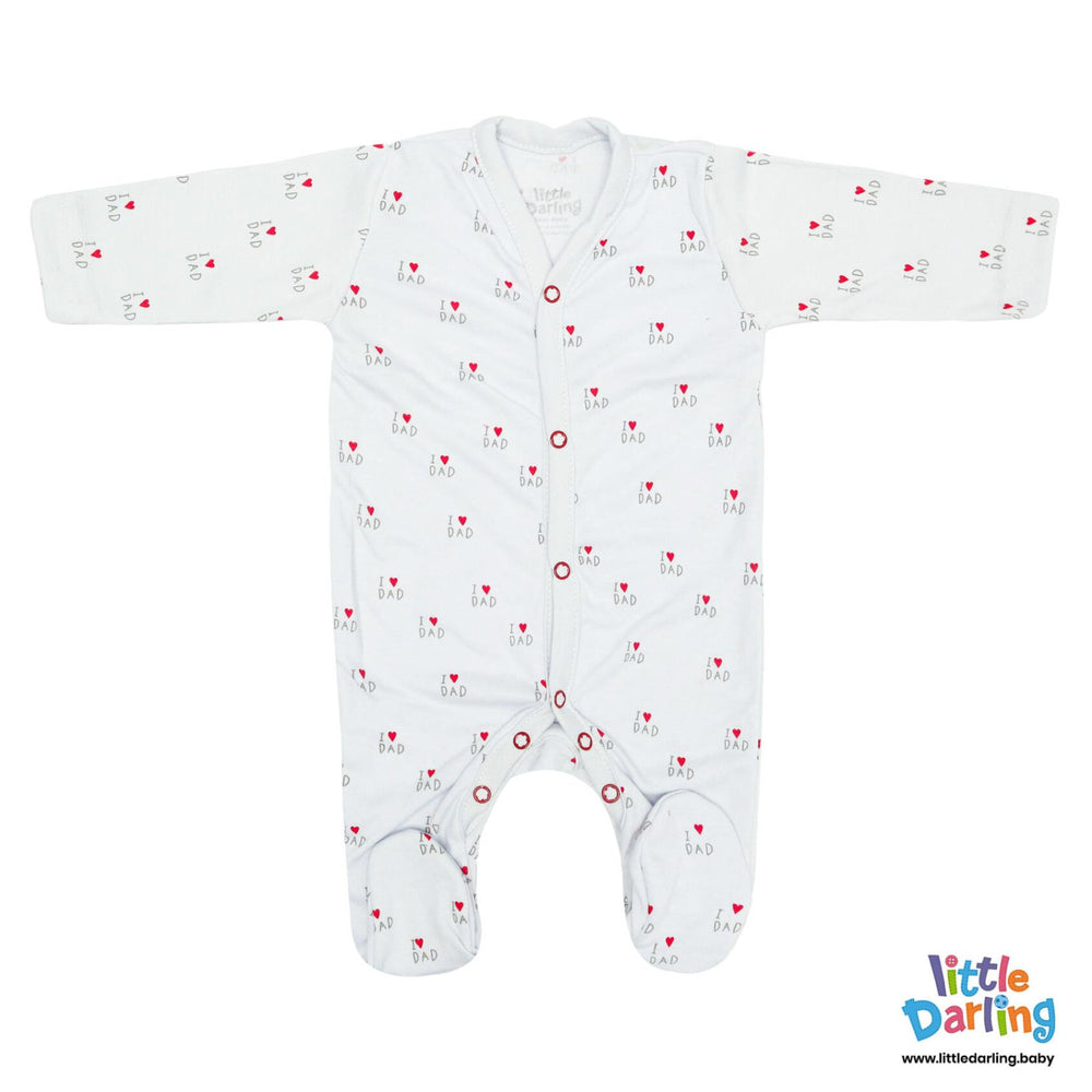 Baby Sleepsuits PK Of 3 I Love Dad | Little Darling - Zubaidas Mothershop