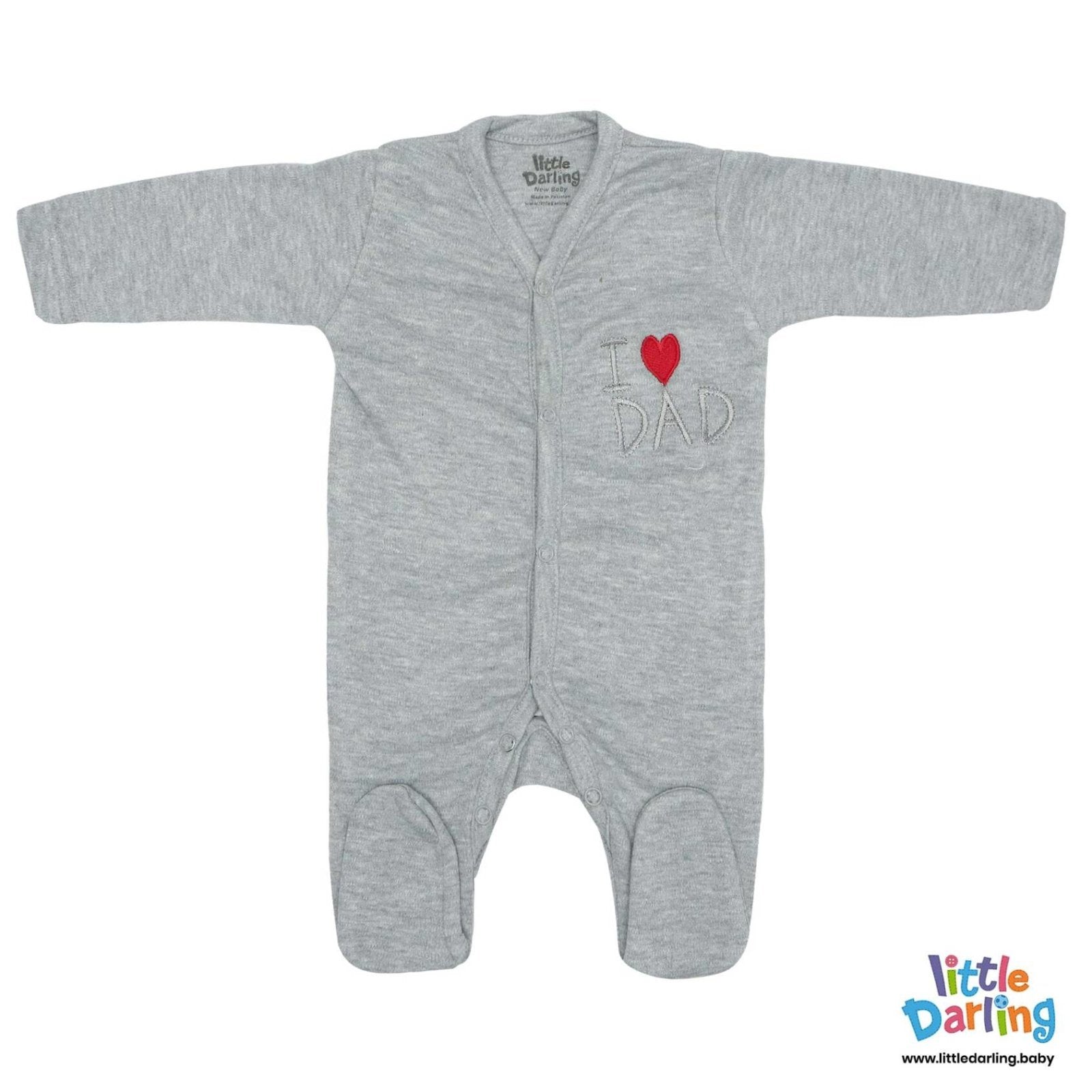 Baby Sleepsuit PK Of 3 I Love Dad by Little Darling