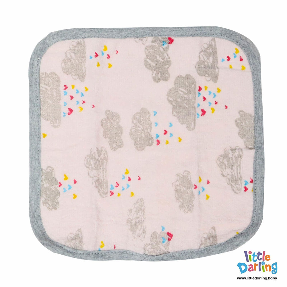 Baby Wash Clothes PK of 4 Hearts Pink Color | Little Darling - Zubaidas Mothershop