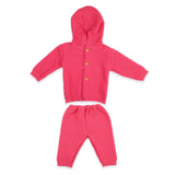 Baby Woolen Suit Pink Color With Hood | Little Darling - Zubaidas Mothershop