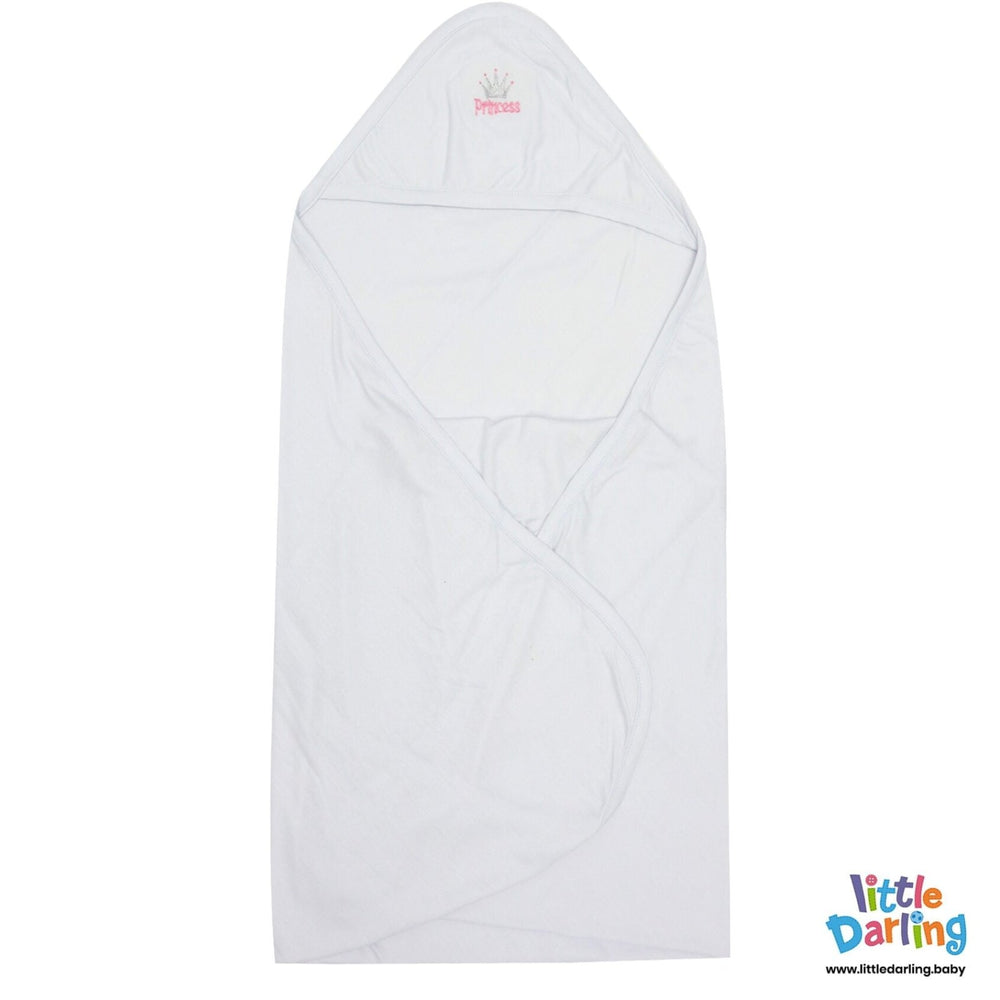 Baby Wrapper With Hood Sky Blue Color | Little Darling - Zubaidas Mothershop