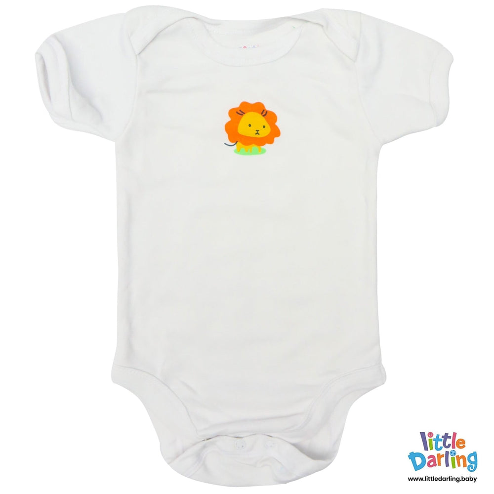 Bodysuit Pack of 3 Half Sleeve Giraffe Print | Little Darling - Zubaidas Mothershop