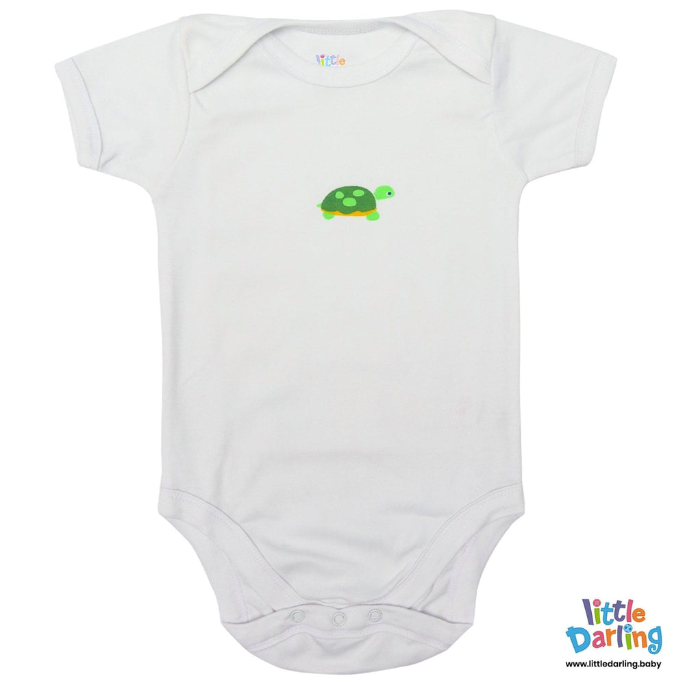 Bodysuit Pack of 3 Half Sleeve Turtle Print | Little Darling - Zubaidas Mothershop