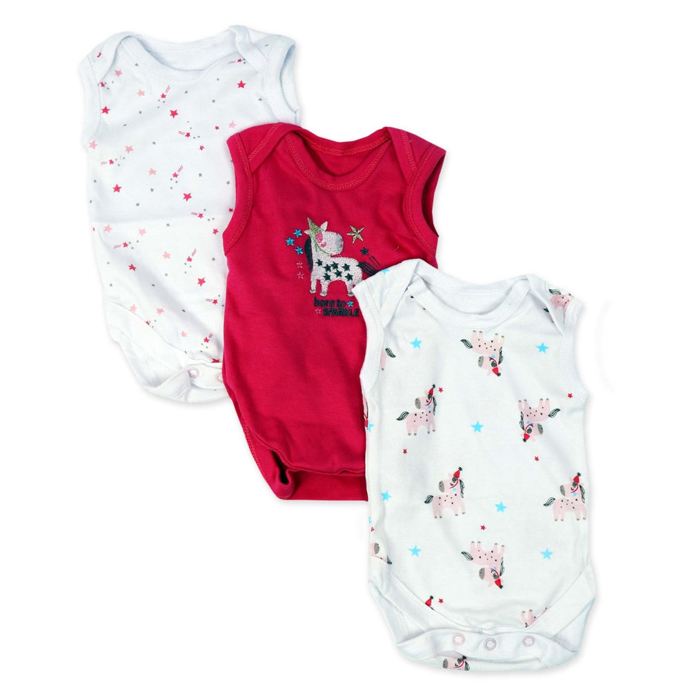 Bodysuit pack of 3 Sleeveless | Little Darling - Zubaidas Mothershop