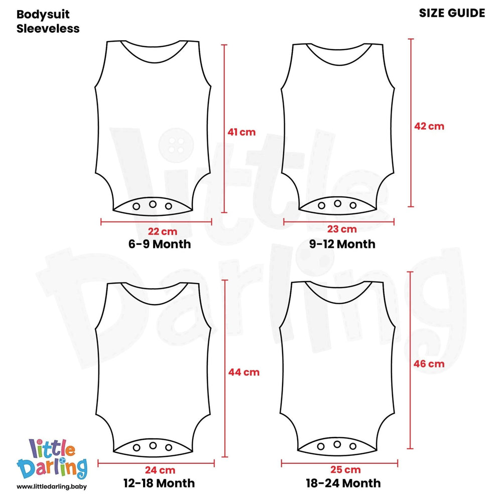 Bodysuit pack of 3 Sleeveless Mummy Daddy | Little Darling - Zubaidas Mothershop