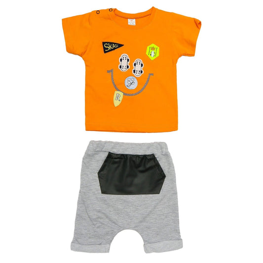 Boys Suit Embossed Skateboard Orange Color | Made In Turkey - Zubaidas Mothershop