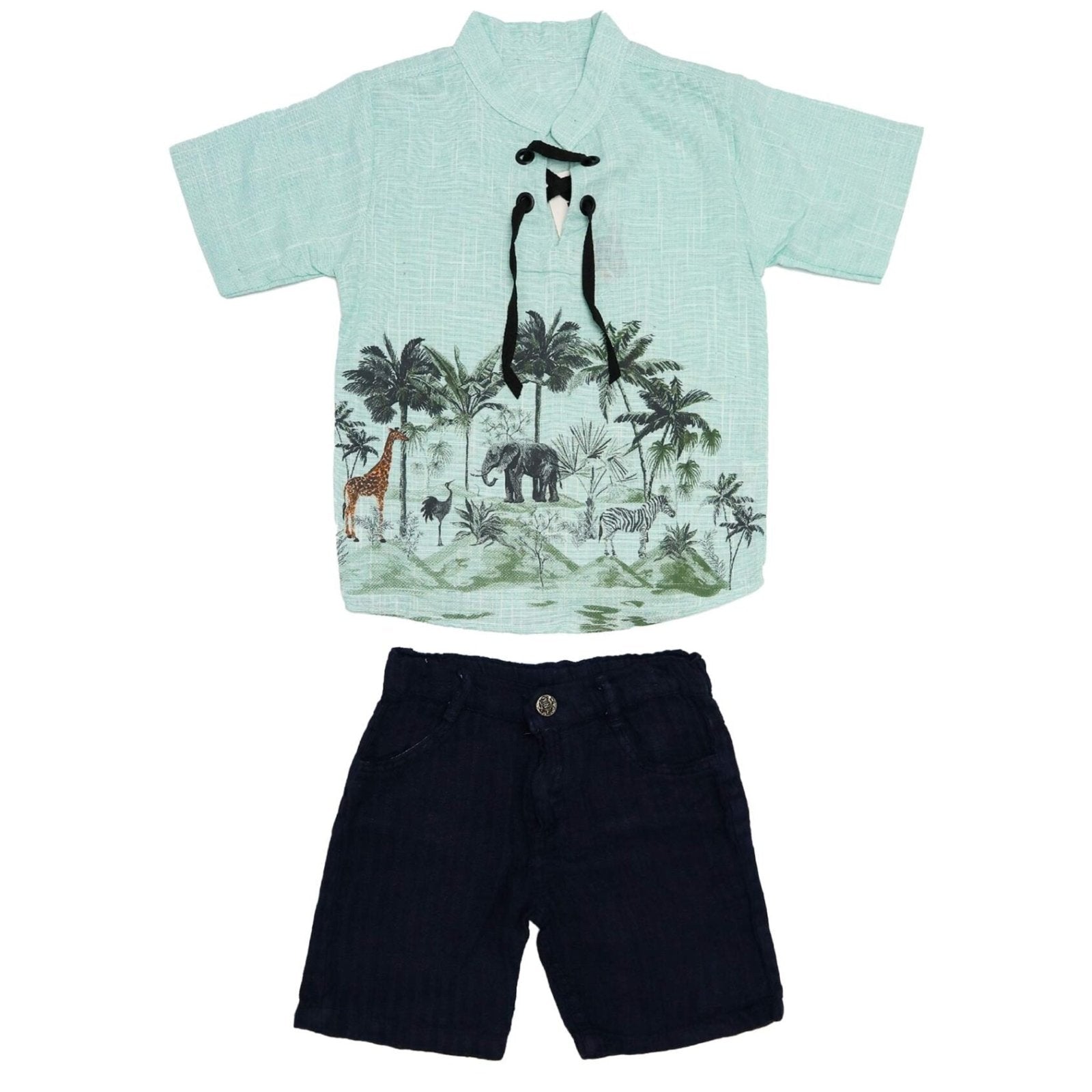 Boys Suit Jungle Print Aqua Color | Made in Turkey - Zubaidas Mothershop