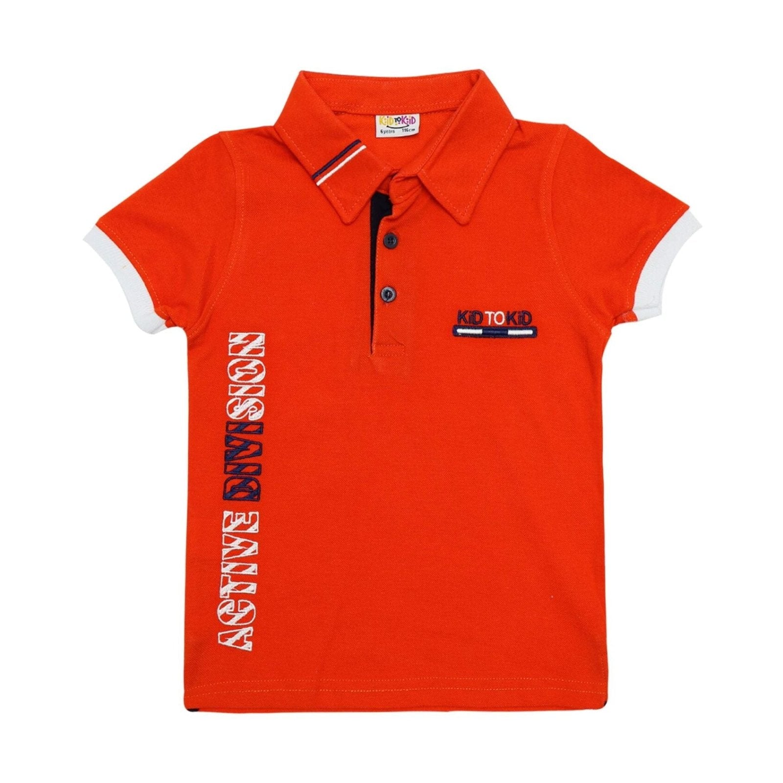 Boys T-Shirt Orangered Color by Made in Turkey