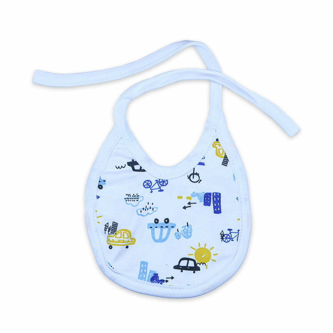 Cars & Cycle Printed Pack of 5 Bibs by Little Darling