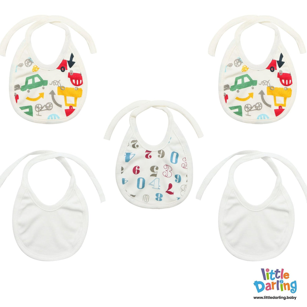 Cars Printed Pack of 5 Bibs | Little Darling - Zubaidas Mothershop