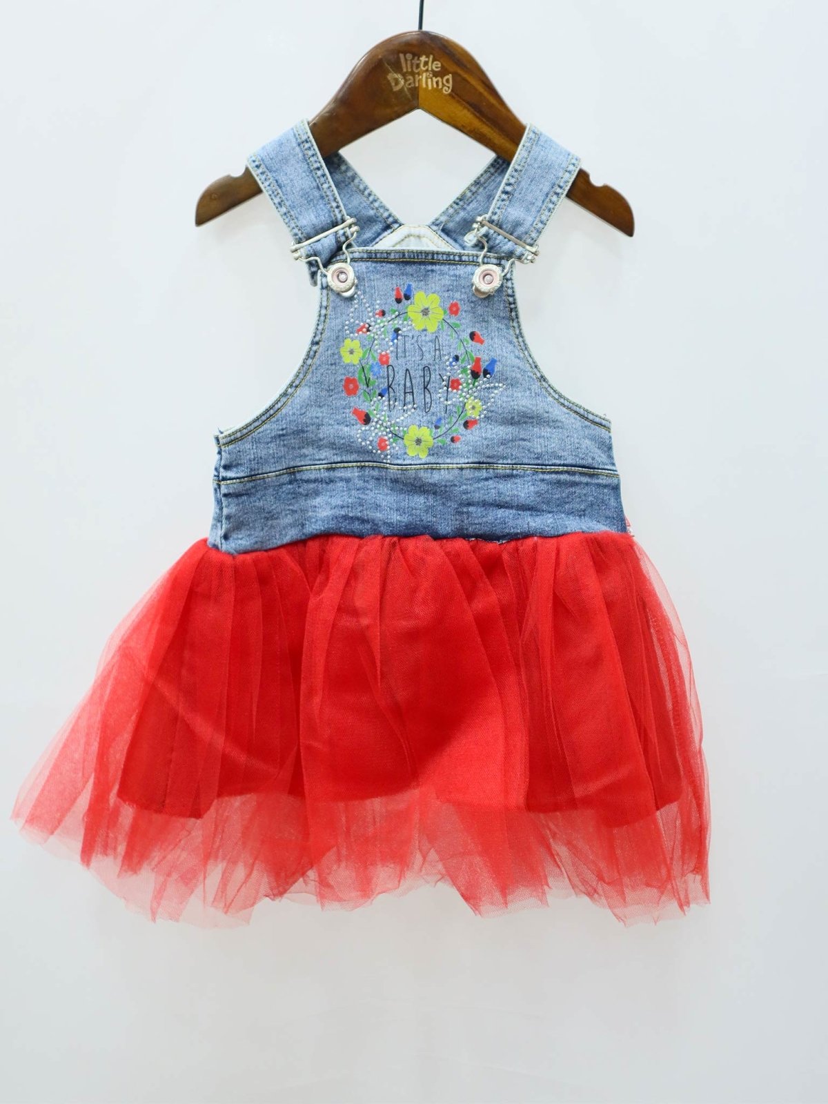 Danim Tulle Girls Frock Red Color - Zubaidas Mothershop