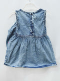 Denim Girls Top with Cap - Zubaidas Mothershop