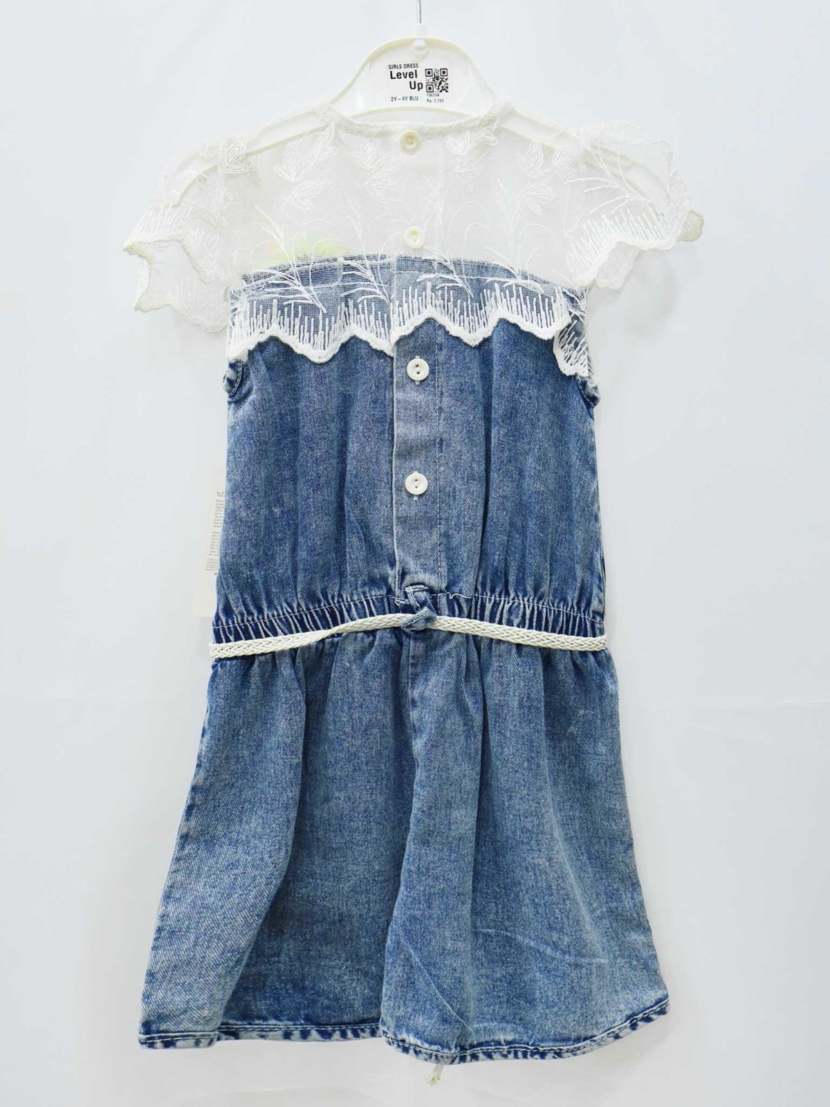 Denim Top for Girls Blue & White Color - Zubaidas Mothershop
